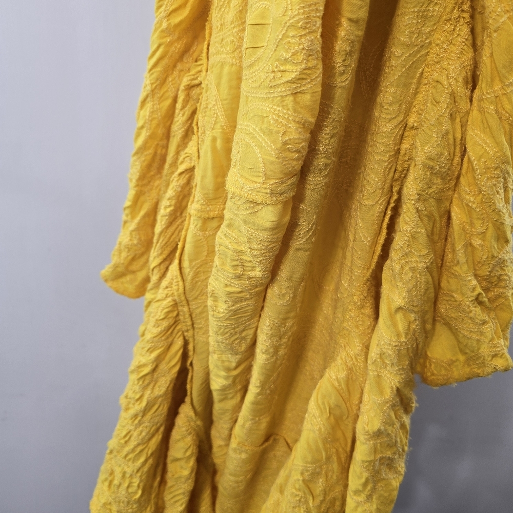 Intimately Free People All The Feels Sunshine Yellow Embroidered Maxi Dress Sz M - Picture 9 of 10